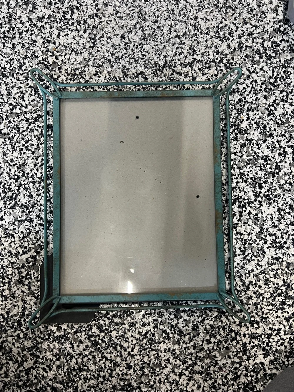 Antique-Style Teal Green Metal Picture Frame